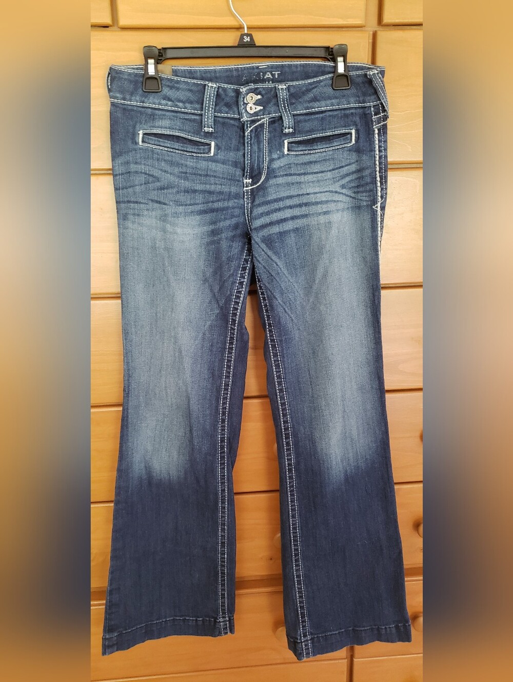 Ariat Dark Blue Bootcut Jeans with Contrast Stitching